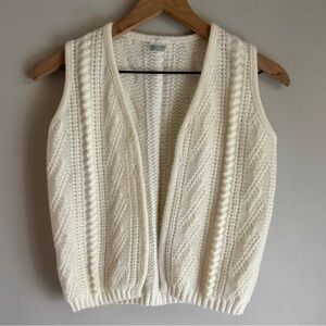 Vintage 60’s Carol Evans Penny’s Cream Open Front Sweater Vest Size XS